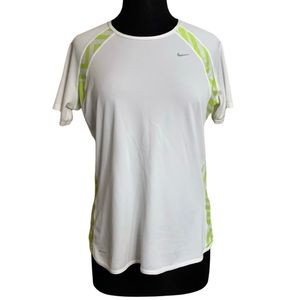 NIKE Athletic Dri-Fit Tee White Size Large Workout Top